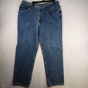 Lee Jeans Mens 42x34 Blue Denim‎ Relaxed Fit Classic Casual Pants